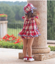 Load image into Gallery viewer, Baby Girl Red Check Dress &amp; Bloomers 6m
