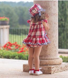 Baby Girl Red Check Dress & Bloomers 6m