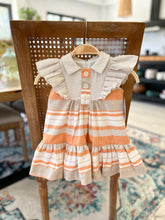 Load image into Gallery viewer, Vestido bebe lineas Naranja
