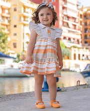 Load image into Gallery viewer, Vestido bebe lineas Naranja
