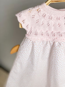 Little Buds Pink Knitted Dress & Bloomers - 1 mes /NB