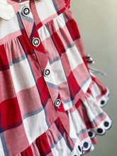 Load image into Gallery viewer, Baby Girl Red Check Dress &amp; Bloomers 6m
